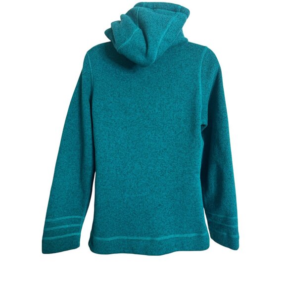 The North Face Crescent Fleece Hoodie Size Medium Pockets Snap High Neck EUC - Picture 2 of 11